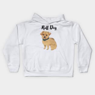 Funny Adorable Cream Norfolk Terrier Dog Having A Rough Day Kids Hoodie